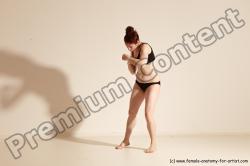 Underwear Martial art Woman White Moving poses Average long brown Dynamic poses Academic